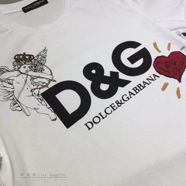 Dolce Gabbana白色短袖 2019新款 DG男T恤  tzy1600